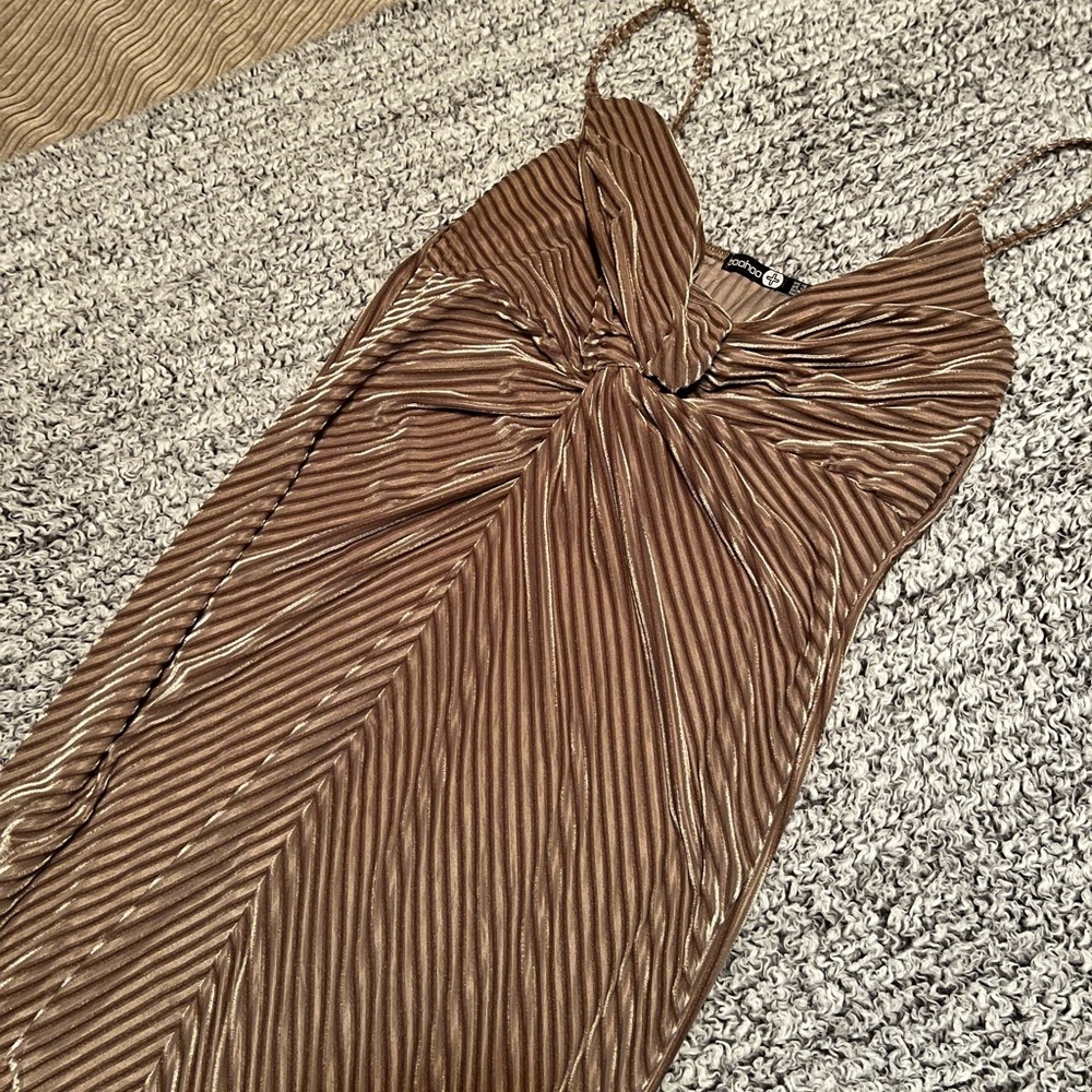Strappy rib midi dress
